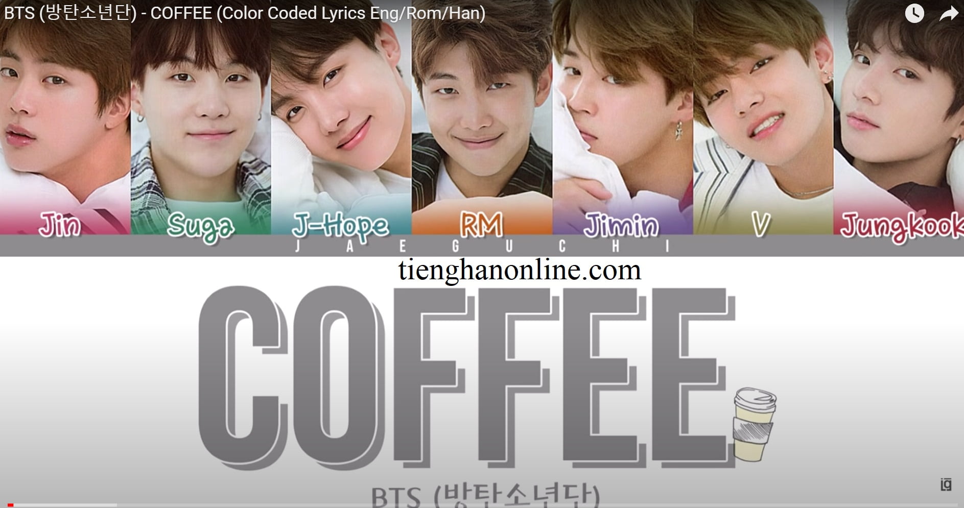 Lời bài hát COFFEE BTS Lyrics